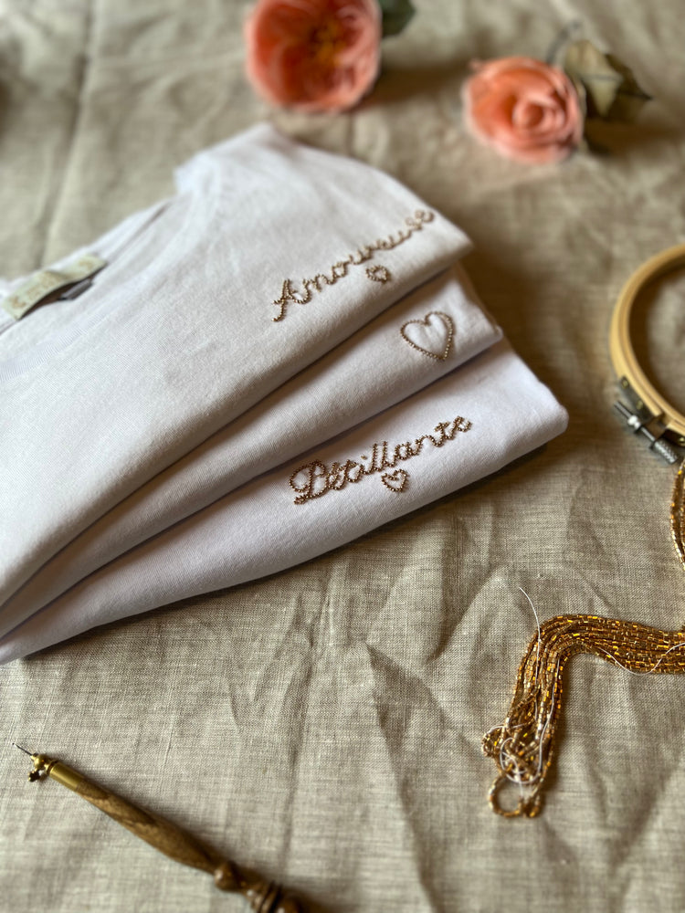Tee-shirt broderie perlée