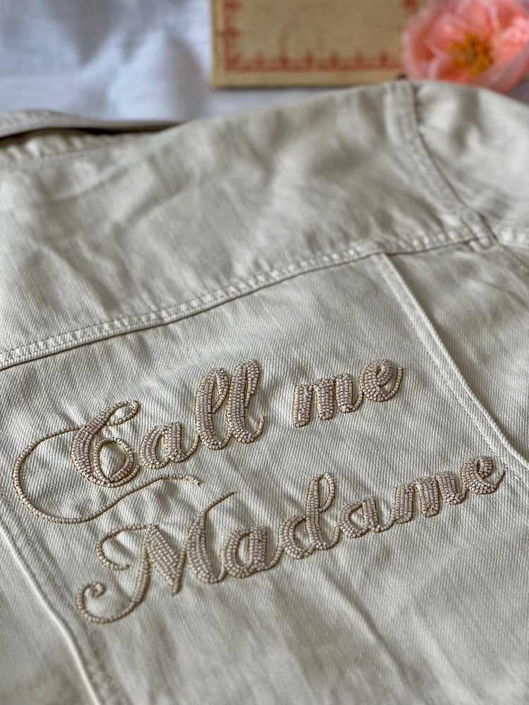 Veste en jean broderie perlée Call me Madame