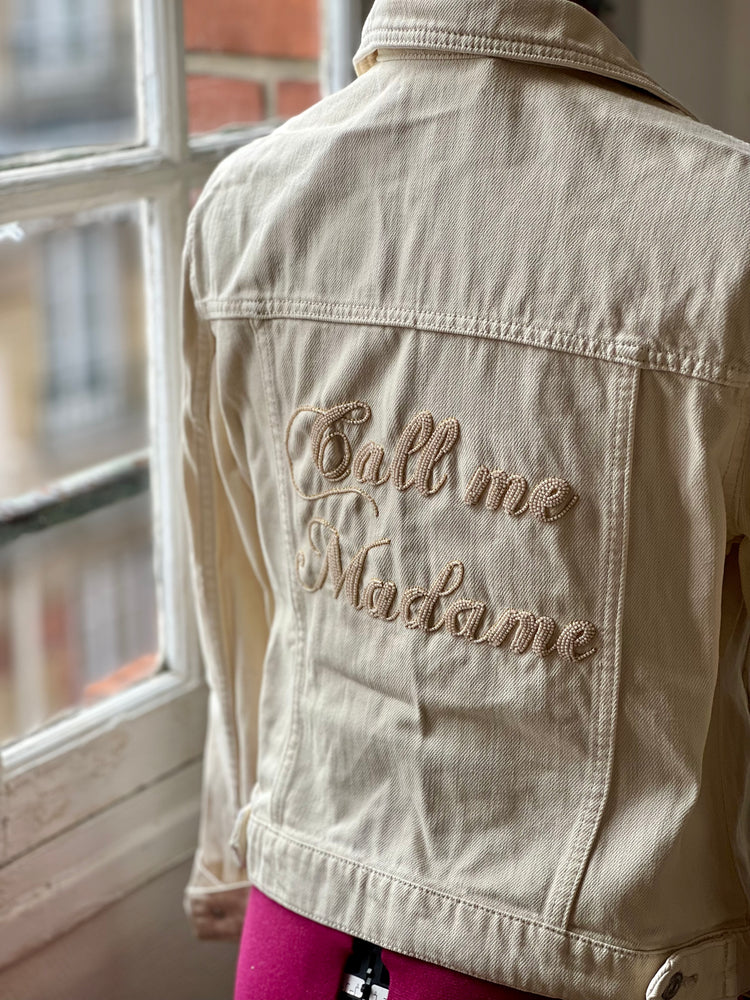 Veste en jean broderie perlée Call me Madame