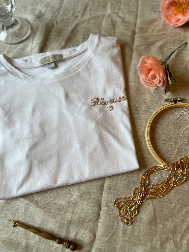Tee-shirt broderie perlée