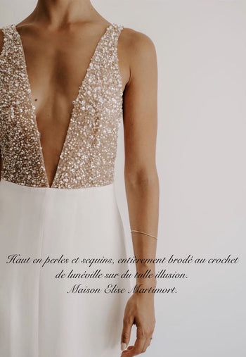 perles et sequins haut femme