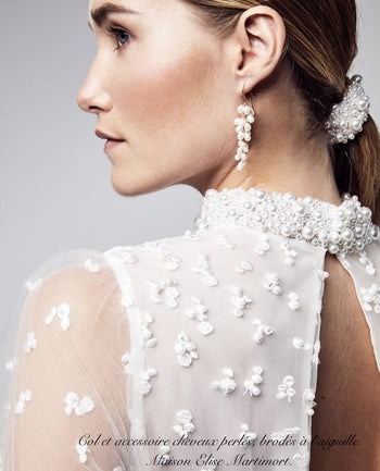 col et accessoires cheveux perlés