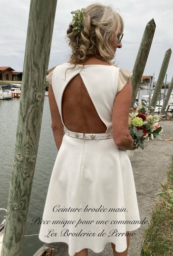 ceinture brodée main tenue femme