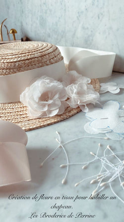 fleurs en tissu pour chapeau